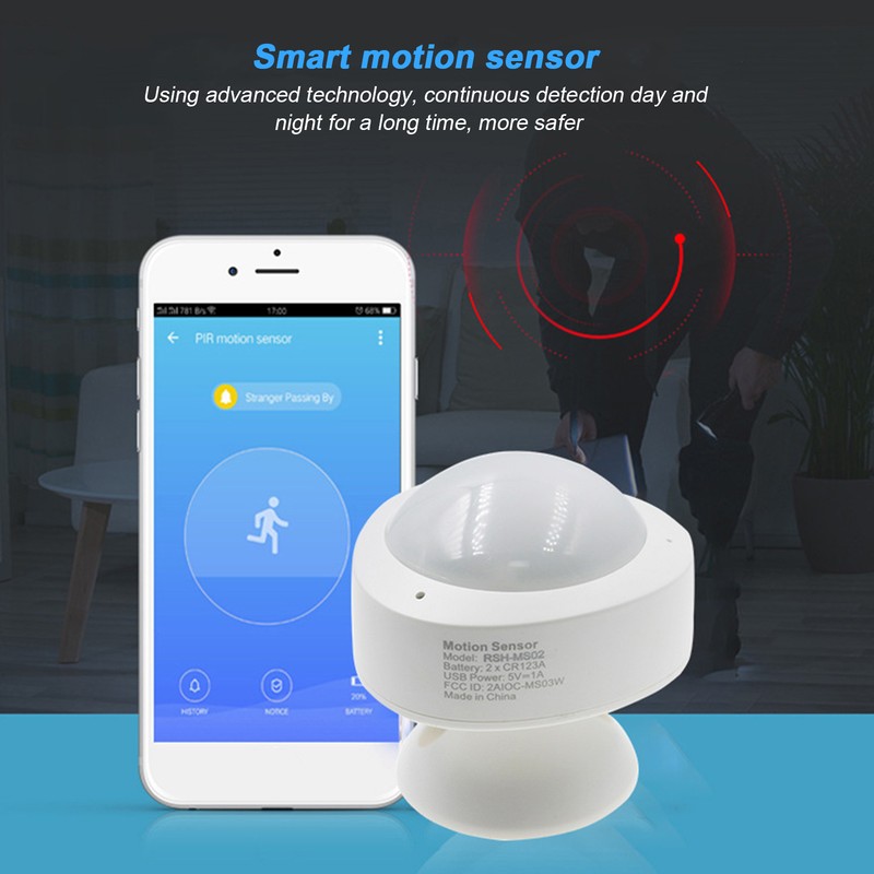 Intelligent WIFI Human Body Motion Sensor 120° Remote Control USB