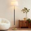 ZenGlimmer Modern Mid Century Floor Lamp with Soft Linen Shade,