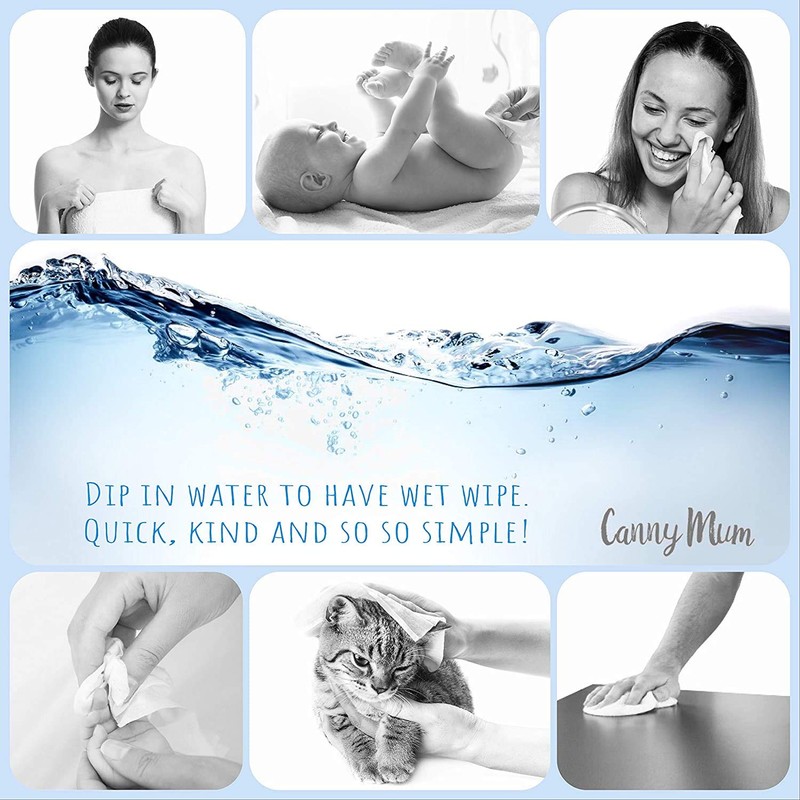 CannyMum Bamboo Nappy Liners & Dry Wipes, 200 Large Sheets,