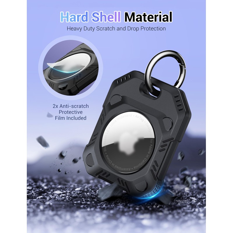 PROfezzion 1 Pack 2-in-1 Secure AirTag Holder Hard Shell Case