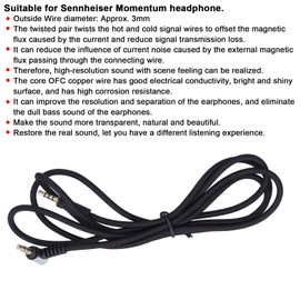 Zunate Headset Audio Cable, 1.2 Meter Gaming Headset Over-Ear Headphone Audio Aux Cable Headset Lead for Momentum Headphones