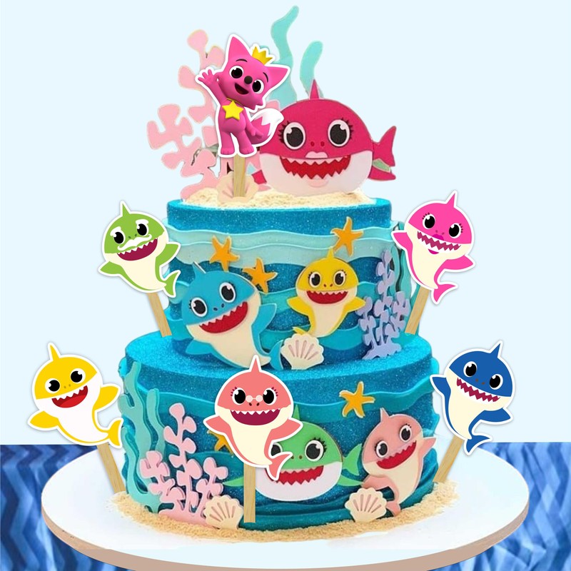 "Bby Shrk Cupcake Toppers – Cute Party Decorations for Bby