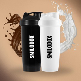 SMILODOX Protein Shaker 700 ml - BPA-Free Premium Protein Shaker, Lifelong Shelf Life - with Stainless Steel Ball for Creamy, Lump-free Shakes - Shaker for Protein Shakes