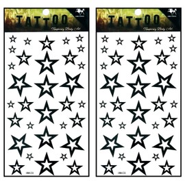 Tattoos 2 Sheets Stars Waterproof Temporary Tattoos Festival Flash Fake Tattoo Body Art Stickers for Arms Legs Shoulder or Back