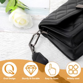 JIEYAO Oval Spring Carabiner Hooks, Pack of 6 Aluminium Carabiners, Load Capacity, Mini Carabiner Clip, Key Chains, Snap Hooks for Travel, Fishing, Camping, Hiking, Hammocks, Backpack