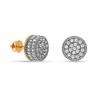 LeCalla 925 Sterling Silver Mens CZ Stud Earrings | 14K