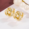 QINGANRAN Gold Knot Hoop Earrings for Women 14K Gold Plated