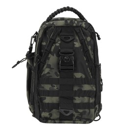 SUIKIHUM Fishing Tackle Backpack for Men, Sling or Backpack Style with Rod Holder, Waterproof, Great for Anglers, Boat Fishing, Hiking Trips, Camouflage