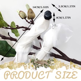 Sprießen Set of 4 Doves Wedding Decoration, Two Pairs of Wedding Doves with Clip, Artificial Dove, Pigeon Decoration, Bird Decoration, for DIY Craft, Home Ornaments, Garden Wedding Decoration