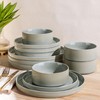TheTerra Ceramic Dinnerware Sets for 4, 12 Pieces Porcelain Lightweight