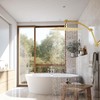 Hibbent Shower Head Extension Arm,16" Solid Brass Adjustable Extender with