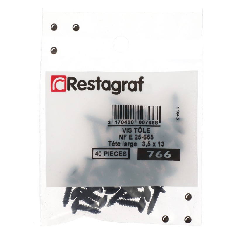 Restagraf 40 x Rlx Zn Black St 3.5 x 13mm