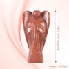 Crocon Red Sand Jasper Gemstone Carved Angel Healing Statues Guardian