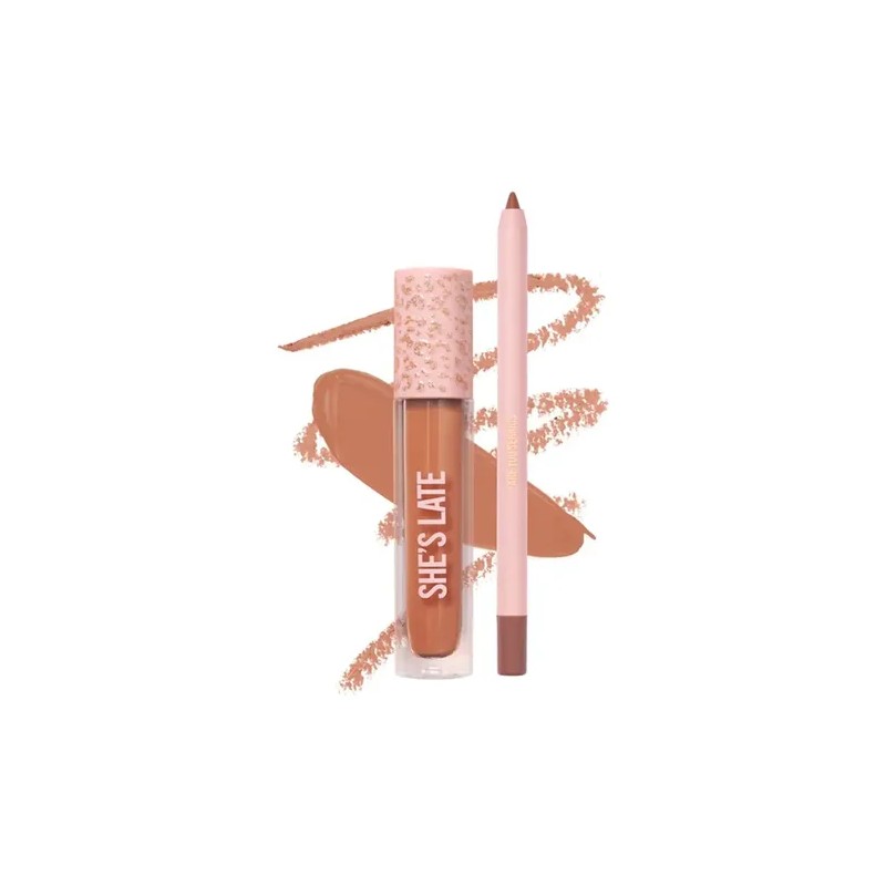 Kit Labial Mate Beauty Creations Availabilippy + Delineador Color She´s