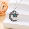 Reaii Natural Turquoise Moth Necklace for Women Luna Moth Pendant