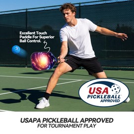 Pickleball Paddles - USAPA Approved Professional Carbon Fiber Pickleball Paddles with SRT Pro Polymer Honeycomb Core, 3K Textured Carbon Fiber Surface, Top Pickleball Paddle by Power Swing