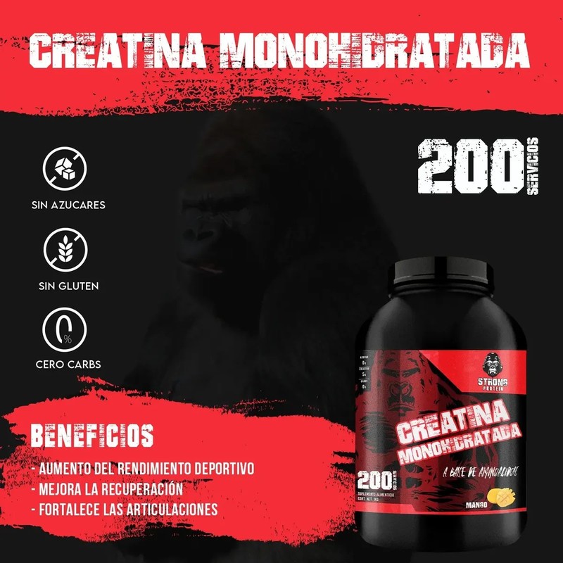 Creatina Monohidratada 1kg Strong Protein Varios Sabores
