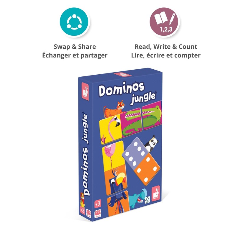 Janod - Dominos Jungle - Memory- und Zuordnungsspiel - 2