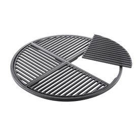 Craycort Pre-Seasoned Modular Cast Iron Grate, Fits 22.5" Kettle Grills Like Weber and SnS Grills Heavy-Duty 19 lb Grate for Superior Heat Retention & Versatile Cooking