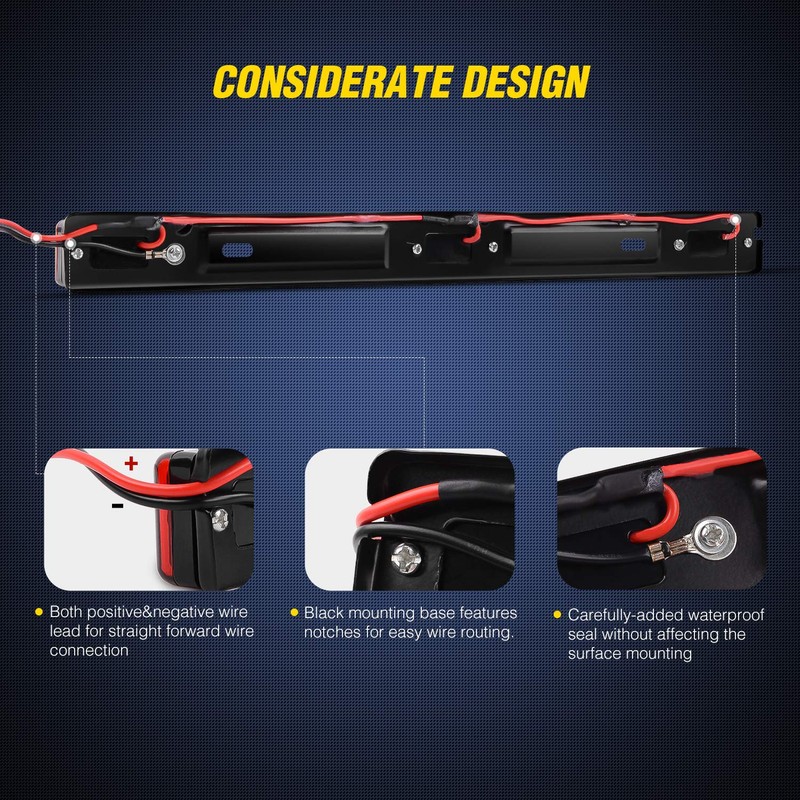 Nilight TL-11 1PC Red 9 LED ID Bar Marker Tail