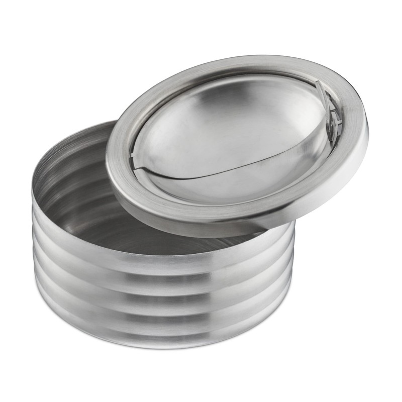 2 x Wind Ashtray Hinged Lid Outdoor & Indoor Stainless