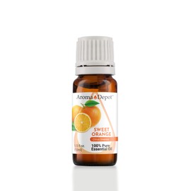 Sweet Orange Essential Oil 100% Pure Natural, Therapeutic Grade. Ideal for Aromatherapy Diffuser, & Natural Cleaner. Cold Pressed from Fresh Orange Peel. (10 ml. / 1/3 Ounce)