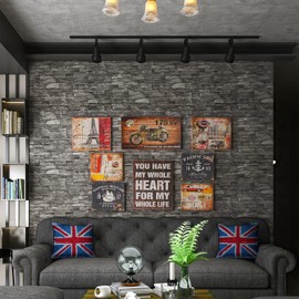 Yutianli 7mm Thick Anti-Collision Wall Panels, 10-Pack 57 Sq.Ft, Black, 3D Peel and Stick, Waterproof, Faux Brick, Self-Adhesive Decal for Bedroom, Living Room, Wall