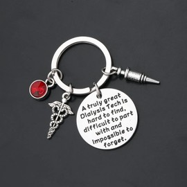 BAUNA Dialysis Technician Gifts Nephrology Tech Appreciation Jewelry A Truly Great Dialysis Tech Keychain for Dialysis Tech Nephrology Nurse (Dialysis Tech Keychain)