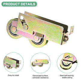 M METERXITY 4-Pack Sliding Patio Door Roller, 1-1/4"/32mm Steel Ball Bearing Sturdy Sliding Roller Assembly Adjustable Sliding Door Wheel Replacement for Sliding Door