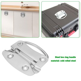 The Lord of the Tools 4Pcs Chest Handles 100 x 70 mm Heavy Duty Steel Chest Handles Box Handle Pull Handles for Wooden Box Tool Box Transport Container Furniture(Silver)