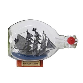 Hampton Nautical Flying Dutchman Pirate Ship in a Glass Bottle 7" - Pirate Decoration - Ship Mod