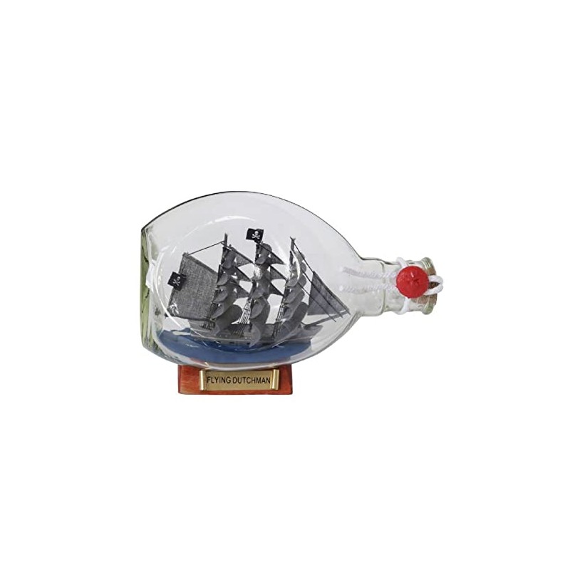 Hampton Nautical Flying Dutchman Pirate Ship in a Glass Bottle