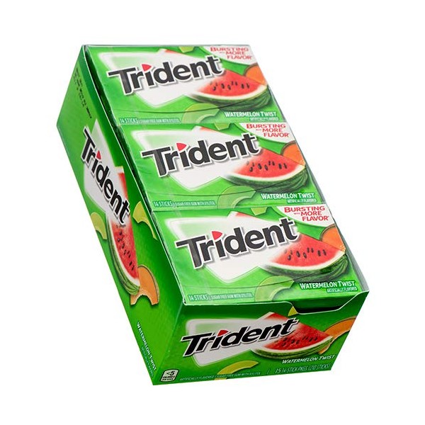 Trident Gum Watermelon 14 Sticks Wholesale, (15 - Pack)