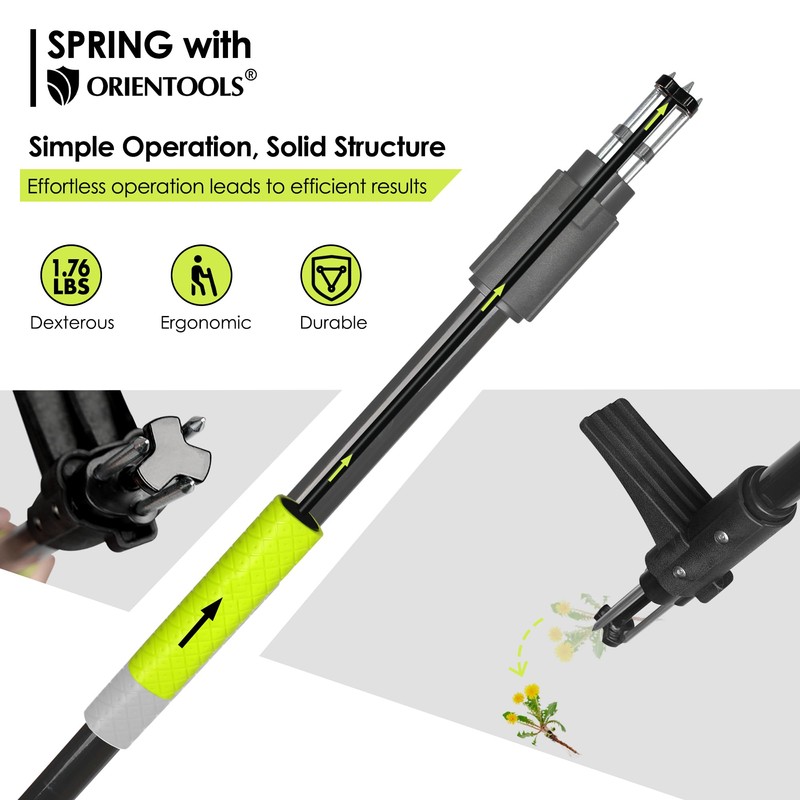 ORIENTOOLS Weed Puller Stand Up Weeder Hand Tool with 3