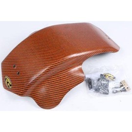 P3 301079-ORG Carbon Fiber Skid Plate - Black/Orange Weave