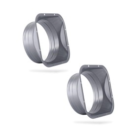 Regipro b Metal Zinc Plated Duct Connector Set of 2, Square Flange - Φ3.9 inches (100 mm), Pipe Parts for Ventilation Duct Hose