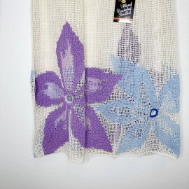 Lim's Vintage Hand Crocheted Island Flower Midi Skirt Size Medium