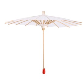 Zerodis Chinese Traditional Oil Paper Umbrella, White Vintage DIY Painting, Decorative Wooden Parasol, Oiled Paper Umbrella for Wedding, Bridal Shower,, #-02