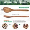 Wooden Spoons for Cooking, Long Handle Teak Wooden Corner Serving