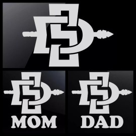 San Diego State Aztecs White or Matte Silver Decal with MOM or DAD or Logo Only - [Matte Silver] Logo only