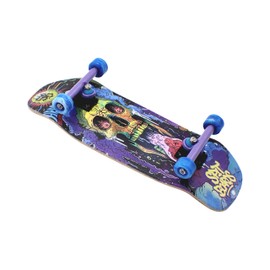 SPITBOARDS® 34mm Fingerboard Oldschool Cruiser Pro Complete Setup, Pre-Assembled 5-Layer Wood, Pro Trucks, Soft Urethane 60D Bearing Wheels, Real-Wear Graphics, Lasered Foam Tape 'Skull Cosmos'