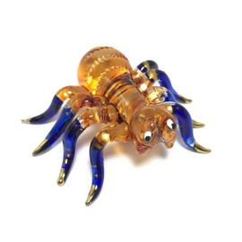 2" Long Miniature Spider Glass Blown Insect Crystal Animals Figurine Collectible Decor