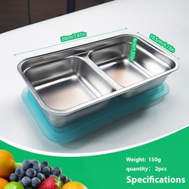 GLLXNIW Stainless steel double snack box with lid, reusable, travel container for condiments and sauces,Snack Containers