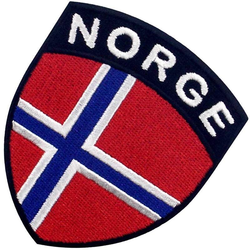 Norway Shield Flag Patch Embroidered Applique Iron On Sew On