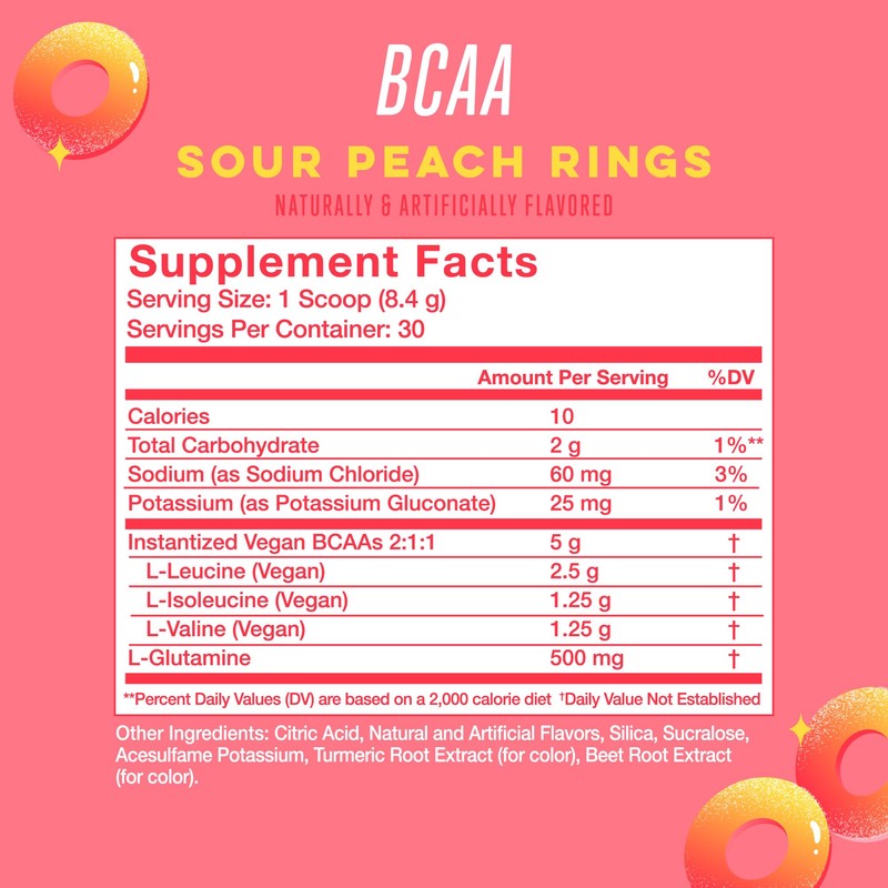 Alani Nu BCAA Sour Peach Ring | Branch Chain Essential