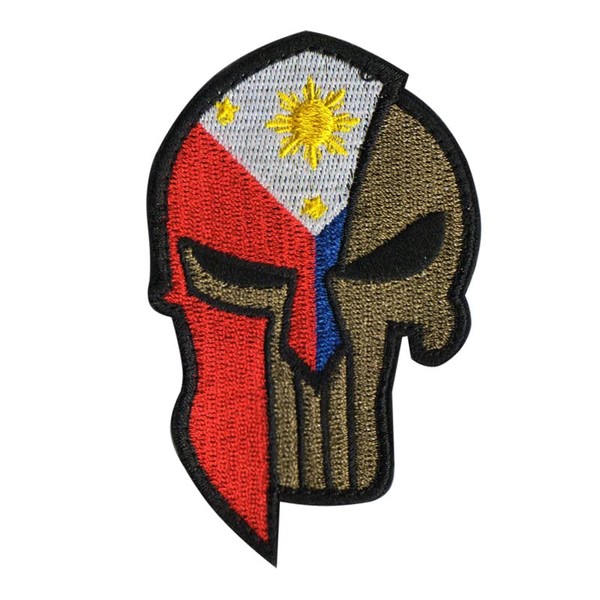 Aspcsmomt National Flag Skull Patches,Embroidered Tactical Morale Hungarian Punisher Patch