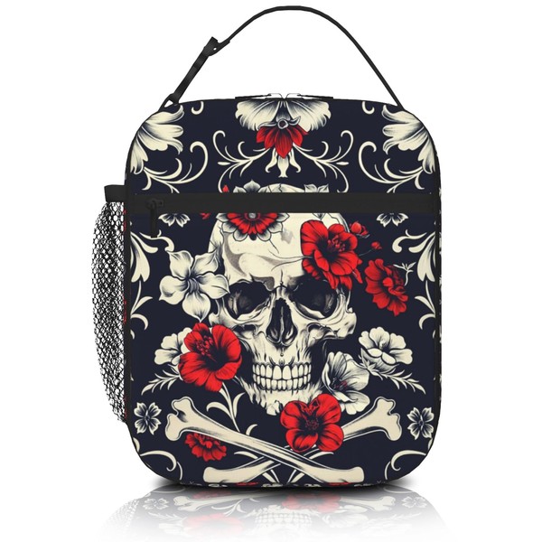 SENROLAN Skull Lunch Box for Kids Adult Flower Skull Lunch