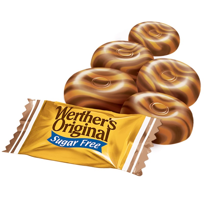 Werther's Original Hard Sugar Free Caramel Chocolate Candy, 2.35 Oz