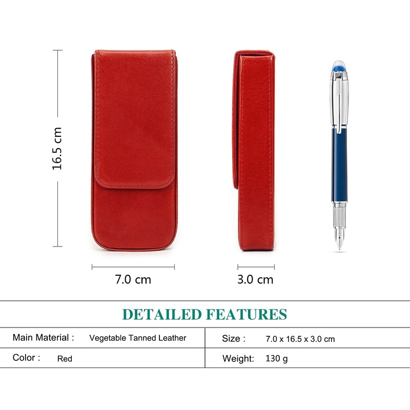 Hiram Leather Pencil Case Portable Genuine Leather Storage Box Pen