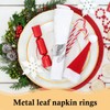 Kasoud Sliver Leaf Napkin Rings, 6PCS Sliver Napkin Rings, Sliver